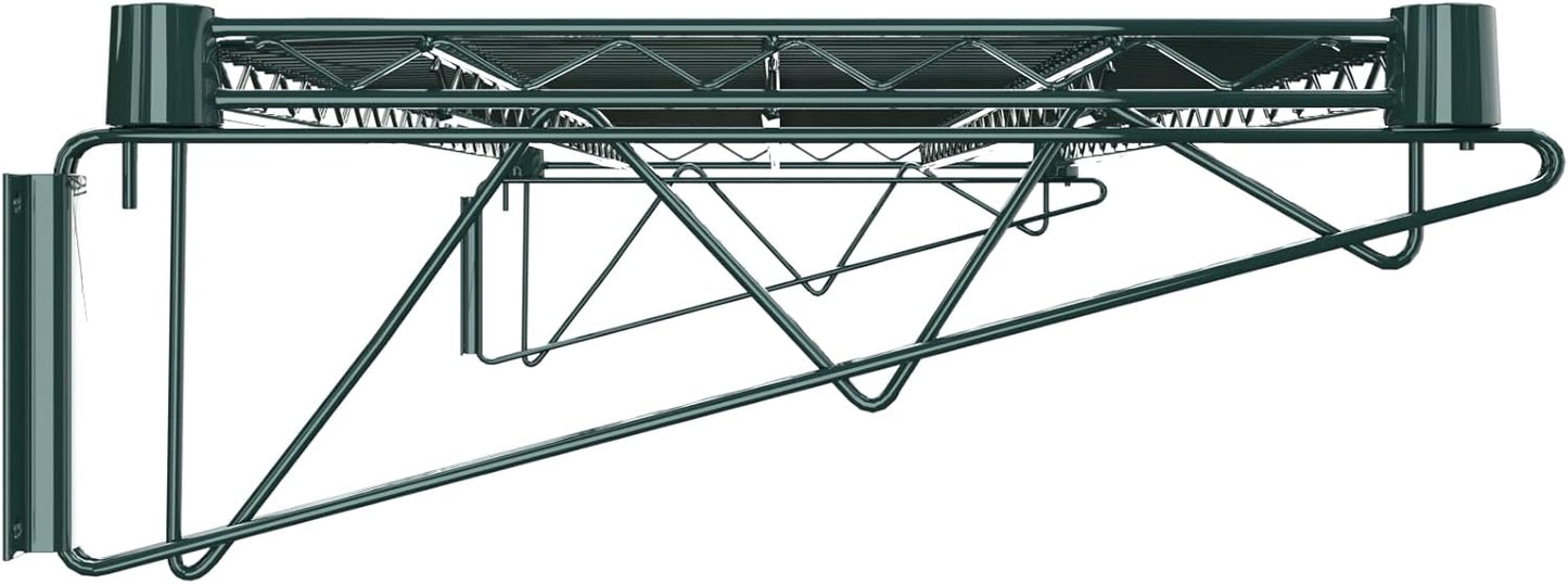 18" x 48" Green Epoxy Wire Wall Mount Shelf