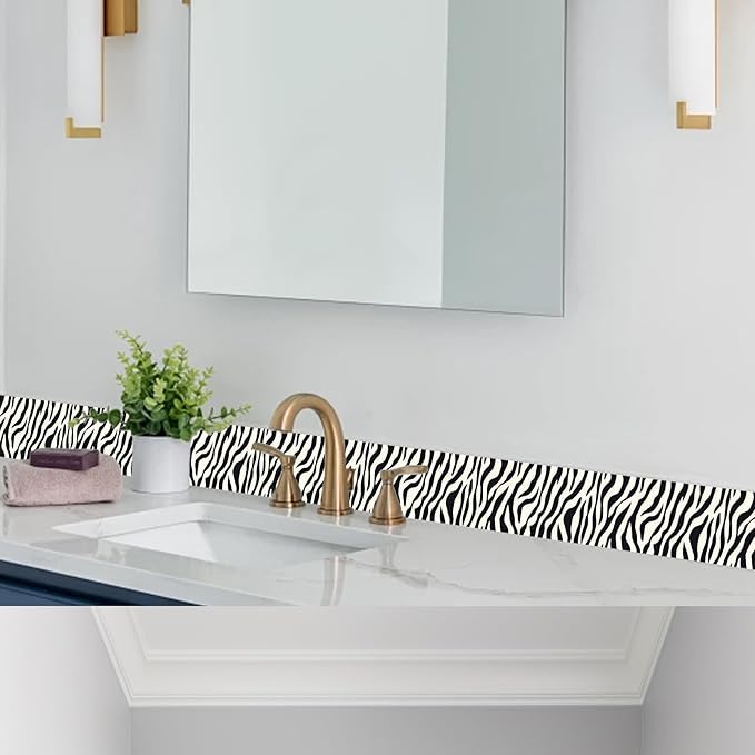 HOMETITUTE Wallpaper Border Peel and Stick Zebra Stripe Texture Decorative Wall - Image 5