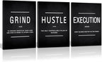 Large Office Painting, Grind Hustle Execution Motivational Poster Entrepreneur by KAWAHONE