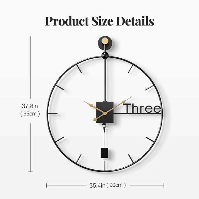 36 inch Wall Clock Extra Large Wall Clocks - Image 5
