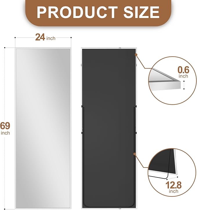 Delma Full Length Mirror, Large Floor Mirror - Image 3
