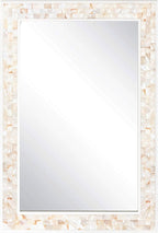 Wall Mounted Mosaic Mirror 30x40 Inch, Natural Mother of Pearl Inlay White - Image 5