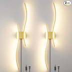Daunton Modern Gold Plug in Wall Sconces Set of 2 by Daunton