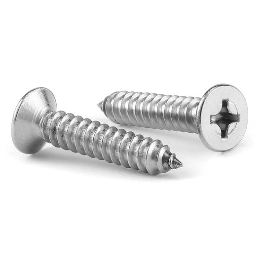 #14 x 3/4" Wood Screw 100Pcs 18-8 (304) Stainless Steel Screws Flat Head Phillips Fast Self Tapping Drywall Screws by SG TZH