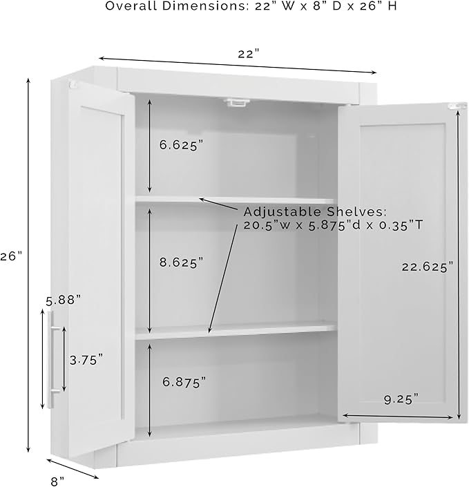 Crosley Furniture Savannah 2-Piece Wall Kitchen Storage Cabinet, Cabinets - Image 7