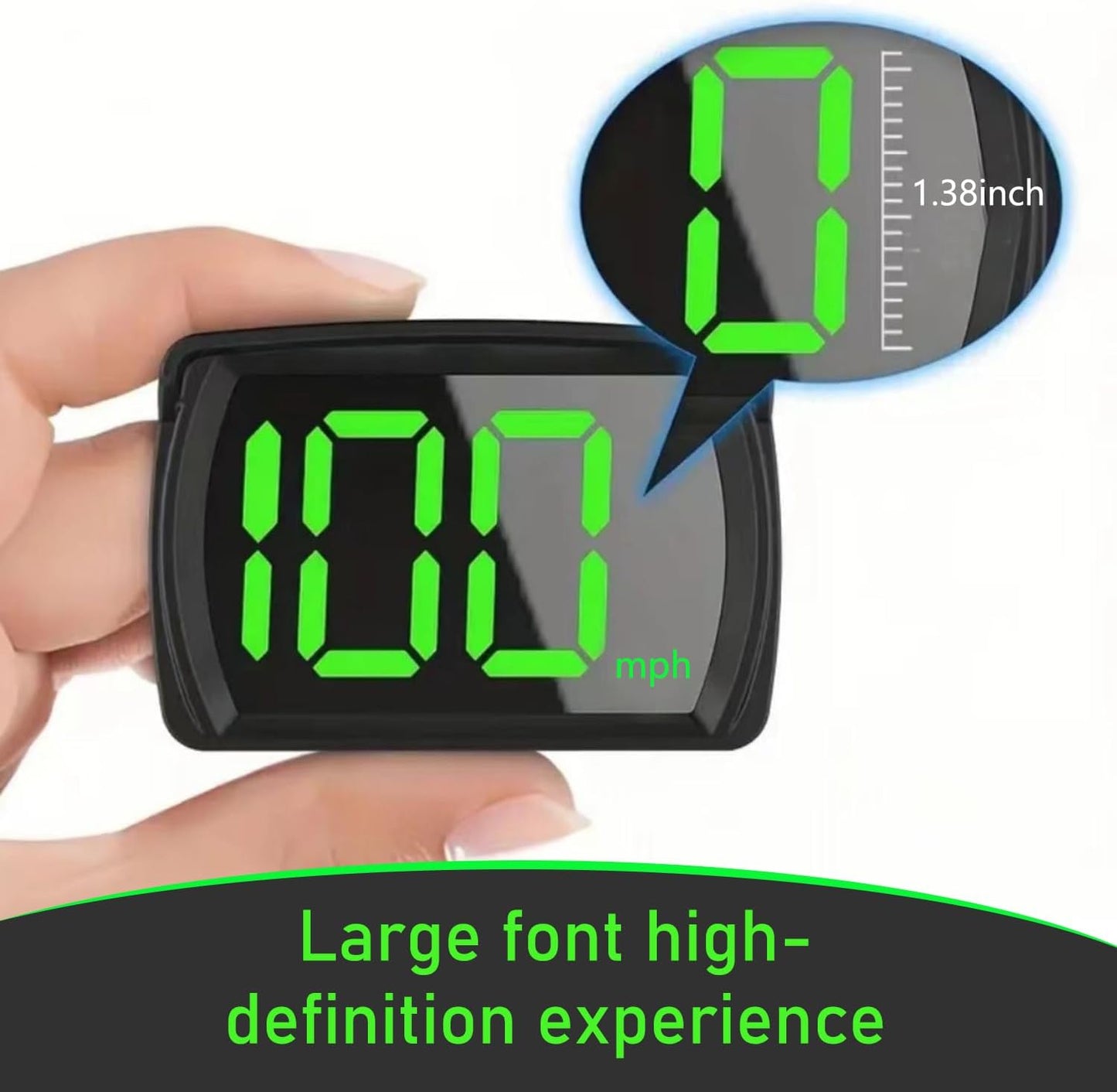 1 PC Speedometer HUD for Cars Trucks Motorcycles USB Plug & Play Digital MPH Speed Meter Head Up Display with Shading Plate Car Charger Adapter