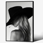 Trendy Black And White Black Framed Wall Art Cool Western Woman Smoking Prints by FuSatisYilife