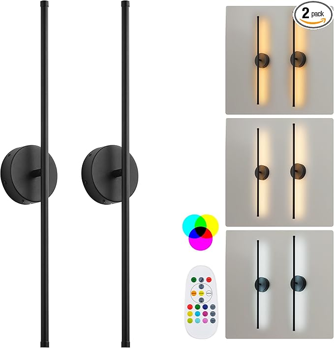 KARTOOSH Battery Operated Wall Sconces, Warm White/Natural White/Daylight/RGB by KARTOOSH