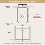 WallBeyond 28" x 40" Wood Bathroom Mirror - Image 4