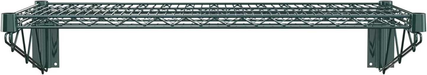 18" x 36" Green Epoxy Wire Wall Mount Shelf