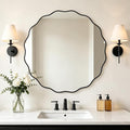 WallBeyond Round Wavy Mirror for Wall Decorative 36 inch, Modern Round Mirror by WallBeyond
