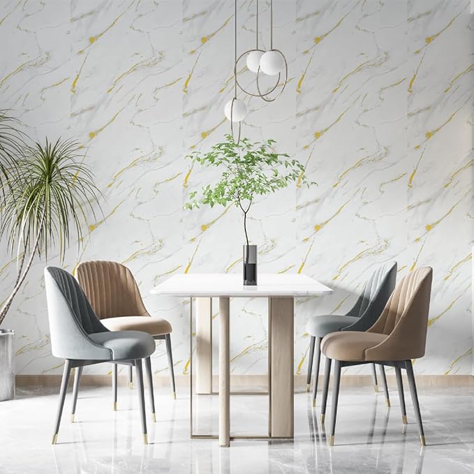 IZODEKOR Marble-Look Wall Panels – Set of 4, 47.24 × 23.62 inches – Alternative - Image 8