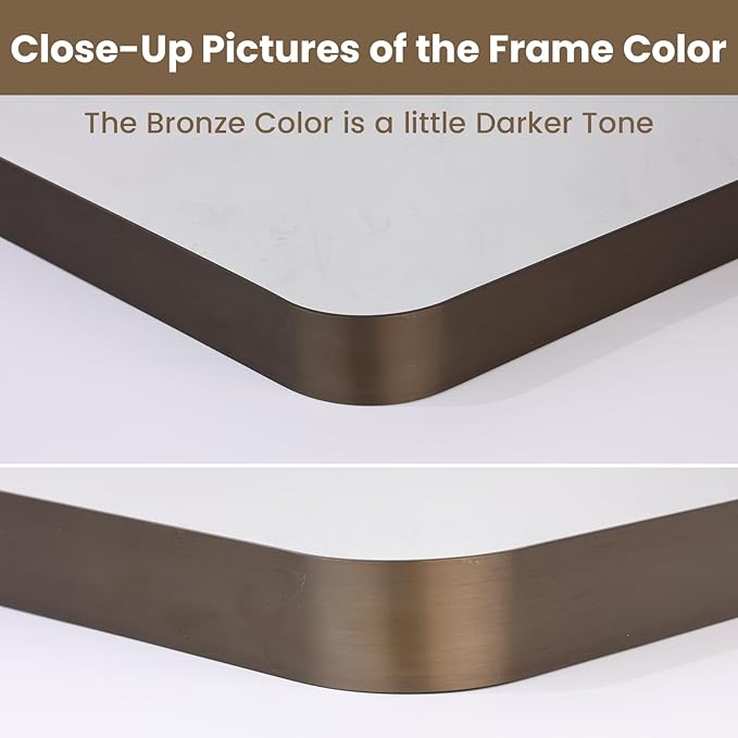 LOAAO 36”X36” Bronze Bathroom Mirrors - Image 3
