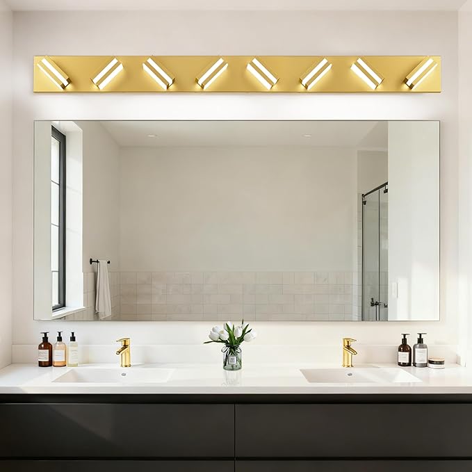 IZORRO LED Modern Bathroom Lights Fixtures, Brushed Glod Acrylic Wall Lighting - Image 7