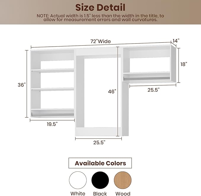 ROOMTEC Modular Closet System, Wall-Mounted Wooden Tower - Image 2