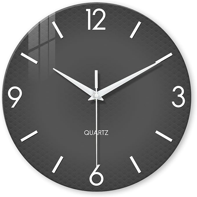 XFM Modern Wall Clock 24 Inch Large Grey Wall Clocks Battery Operated Gray by XFMWallClock