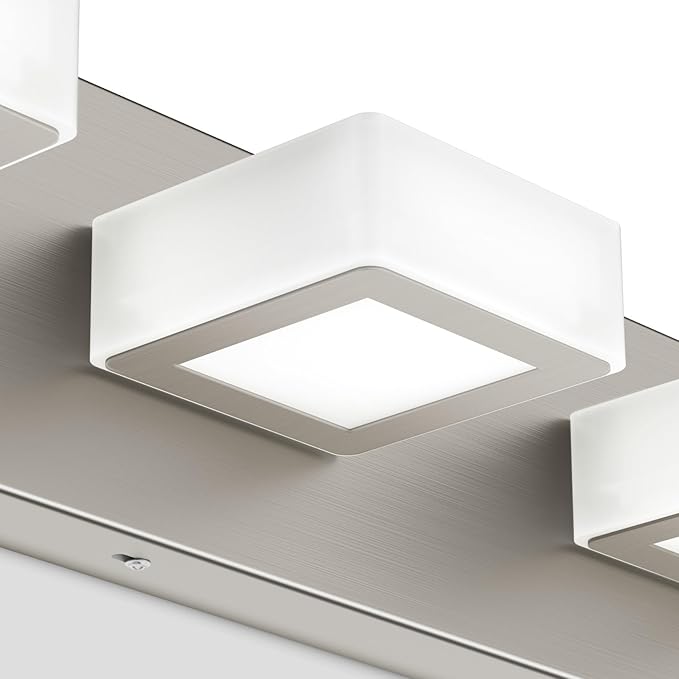Ralbay 8-Light Brushed Nickel Bathroom Vanity Lights Metal Acrylic LED Modern - Image 7