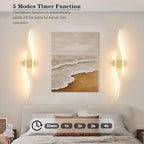 Modern Wall Sconces Set of 2, Dimmable LED - Image 7