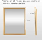 Amorho Bathroom Mirror, 60x36 Inch Golden Thick Metal Framed Wall Mirrors - Image 5