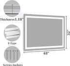 Koonmi 48"x32" LED Mirror for Bathroom, 90CRI Anti-Fog Vanity Mirror - Image 9