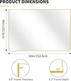 KOCUUY Large Gold Bathroom Mirror, 60x40 Inch Rectangular Mirror - Image 9