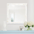 Tanmicoshomy 30 x 30 Inch White Rectangle Wall Mirror, Natural Shell Framed - Image 7