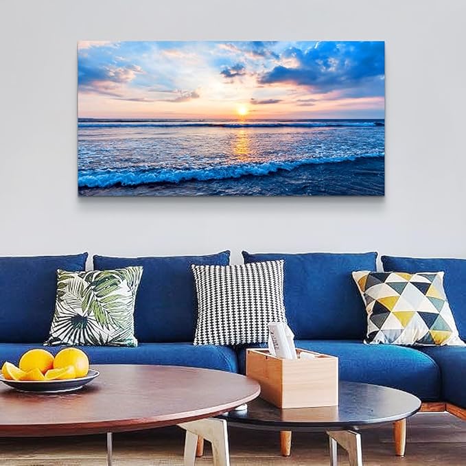 Wapluam Large Canvas Wall Art For Living Room Office Wall Decor Beach Pictures - Image 3
