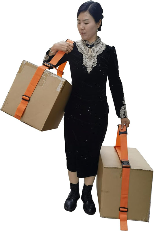 1-2 Person Lifting and Moving Straps Lift,Move and Carry Boxes, Appliances, Furniture - Ideal for Home, Factory, Outdoor Use,or Any Item up to 600 lbs. Safely and Easily Like a Pro, Orange