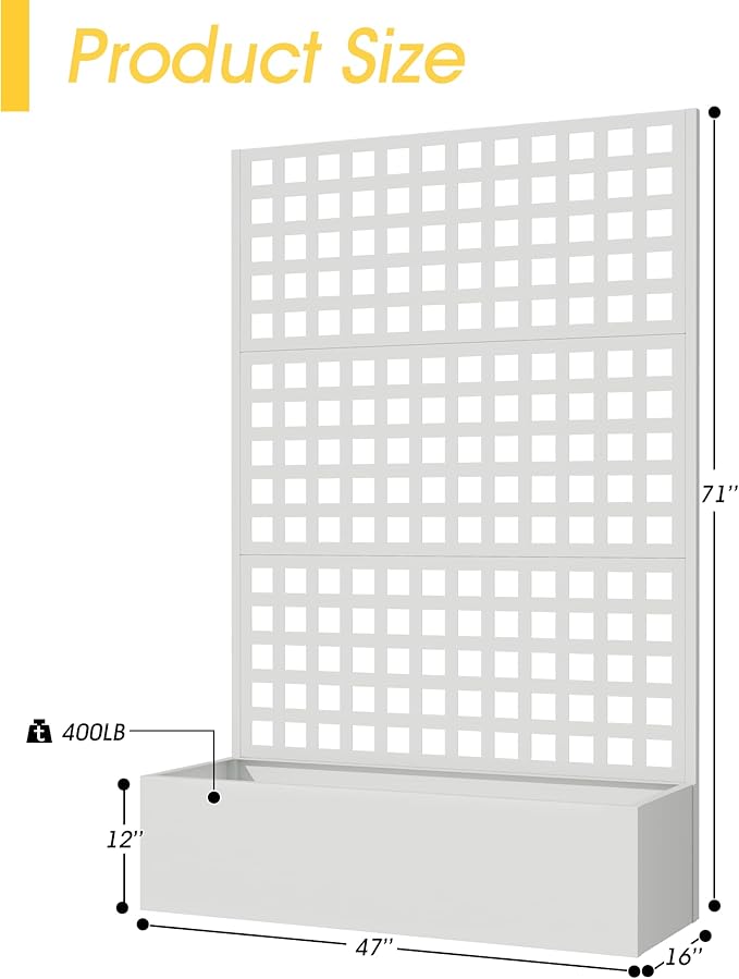 Metal Planter Box with Trellis, Planter Box Trellis with Privacy Screen and - Image 2