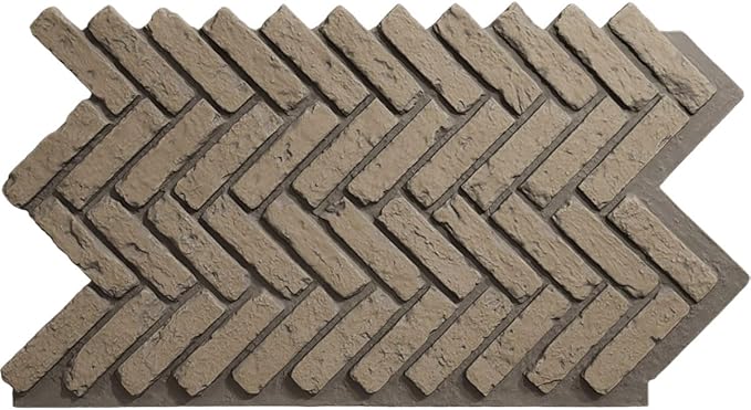 EverStone Herringbone Faux Brick Panel, 46 1/2"W x 25 1/4"H x 1"D, Adobe Color by EkenaMillwork
