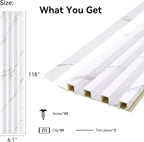 8-Pack WPC Wall Panels 118’’ x 6.1’’ 3D Slat Wall Panel Acoustic Wall Paneling - Image 2
