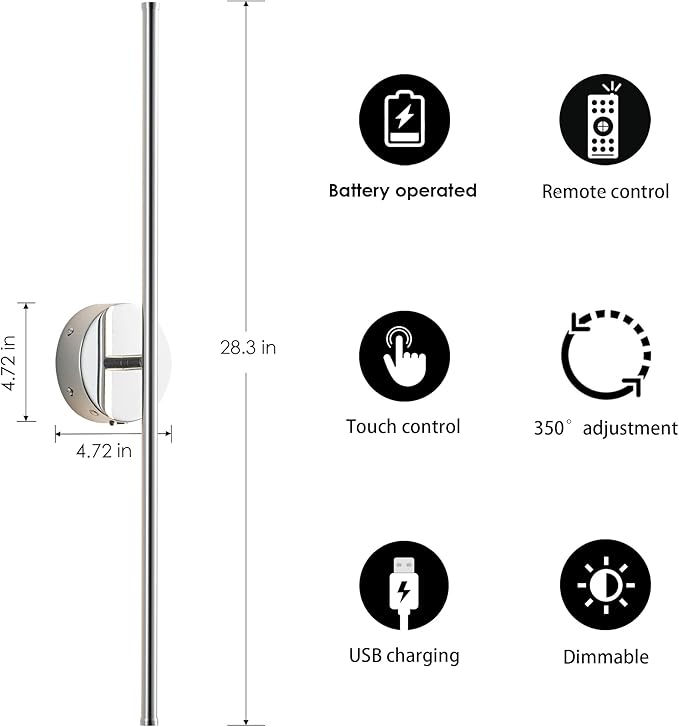 KARTOOSH Battery Operated Wall Sconces - Image 5