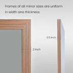 Amorho Bathroom Mirror, 60 X30 Inch Wall Mirror, Walnut Wood Grain Metal Framed - Image 3