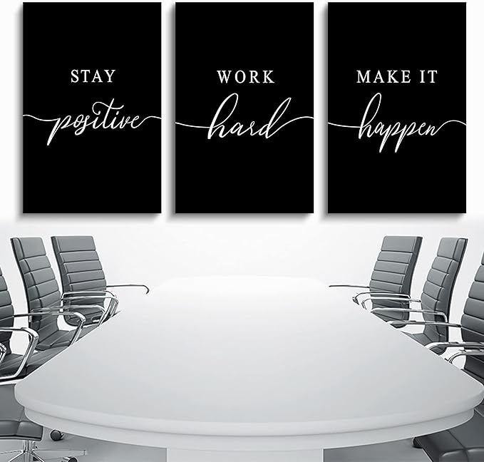 Work Hard Painting, Framed Canvas Wall Art Positive Quote, Office Wall Art - Image 4