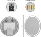 LED Bathroom Mirror 42 Inch Round Bathroom Mirror - Image 4