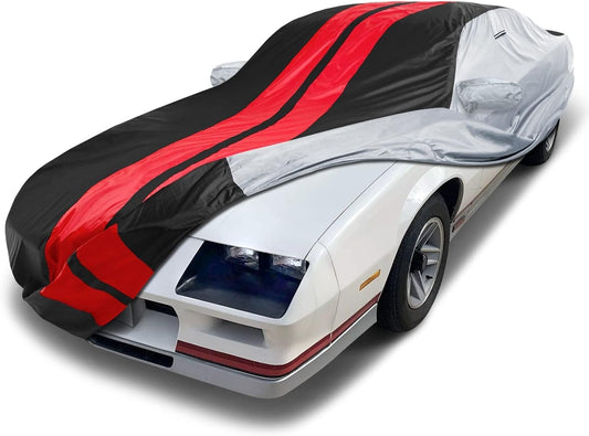 iCarCover Custom Car Cover Compatible with Camaro 1982-1992, Waterproof All Weather Rain Snow UV Sun Protector Full Exterior Indoor Outdoor Car Covers, Tribe (Gray/Black)