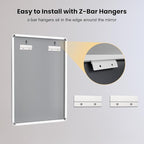 LOAAO 72x40 Inch White Metal Framed Bathroom Mirror - Image 5