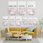 GUBIYU Love Decor for Bedroom Dream Live Quotes Posters Prints Set of 3 Pink - Image 6