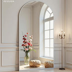 Dewfig Arched White Full Length Mirror, Full Body Mirrors - Image 2