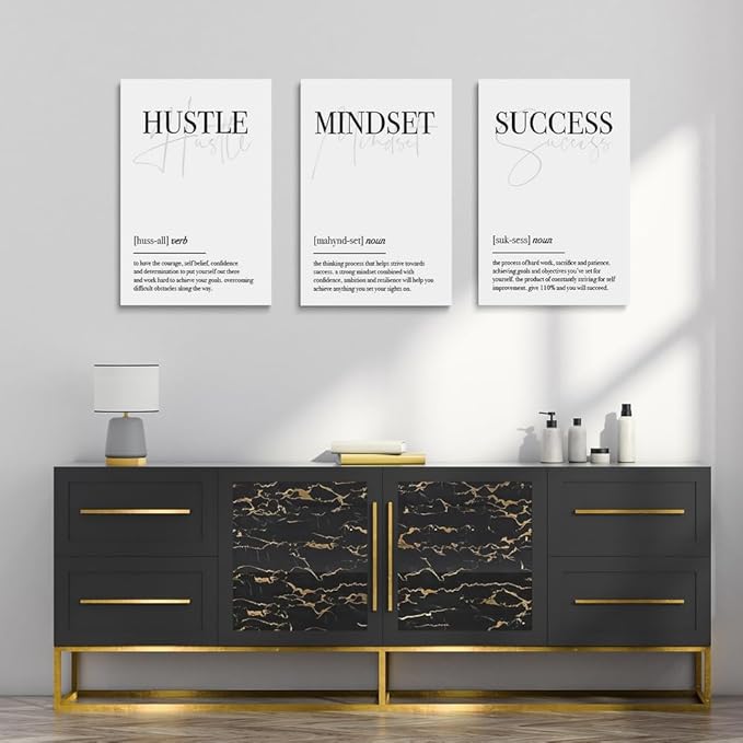 GUBIYU The Hustle Inspirational Canvas Motivational Poster - Image 3