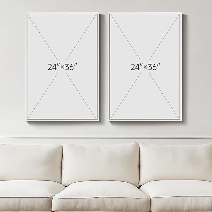 Large White Framed Blue and Gold Abstract Canvas Wall Art - Image 3