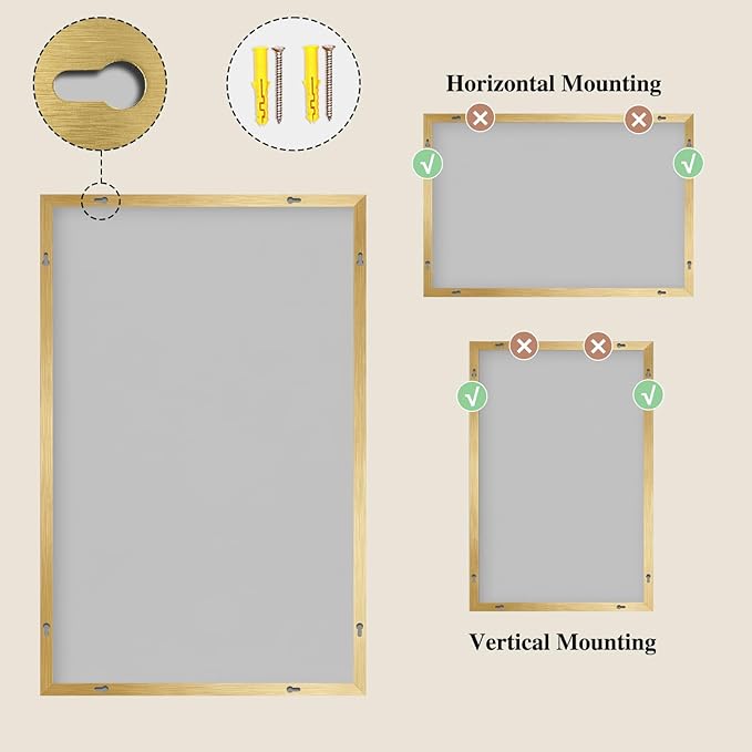 Koonmi Gold Mirrors for Wall, 30x60 Inch Bathroom Mirror, Rectangular Wall - Image 8