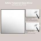 LOAAO 36"X36" Black Rectangle Bathroom Mirror Wall, Matte Black Aluminum Alloy - Image 4