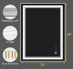 48"x30" LED Bathroom Mirror - Image 9
