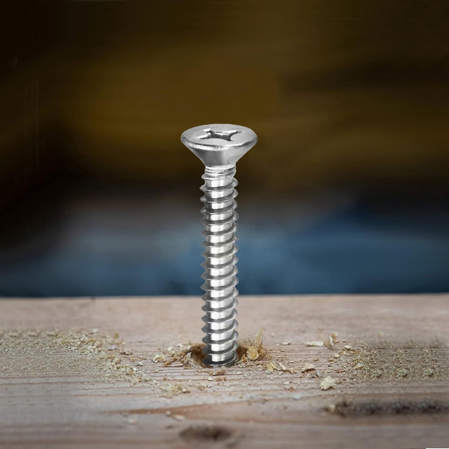 #14 x 1 Wood Screw 100Pcs 18-8 (304) Stainless Steel Screws Flat Head Phillips Fast Self Tapping Drywall Screws by SG TZH