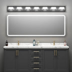 Ralbay 46" LED Modern LED Black Vanity Lights Fixtures 7 Lights Acrylic Matte - Image 4