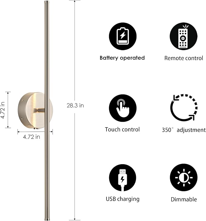 KARTOOSH Battery Operated Wall Sconces - Image 5
