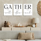 GUBIYU Large Gather Signs for Home Decor, Framed Kitchen Wall Art Farmhouse - Image 3