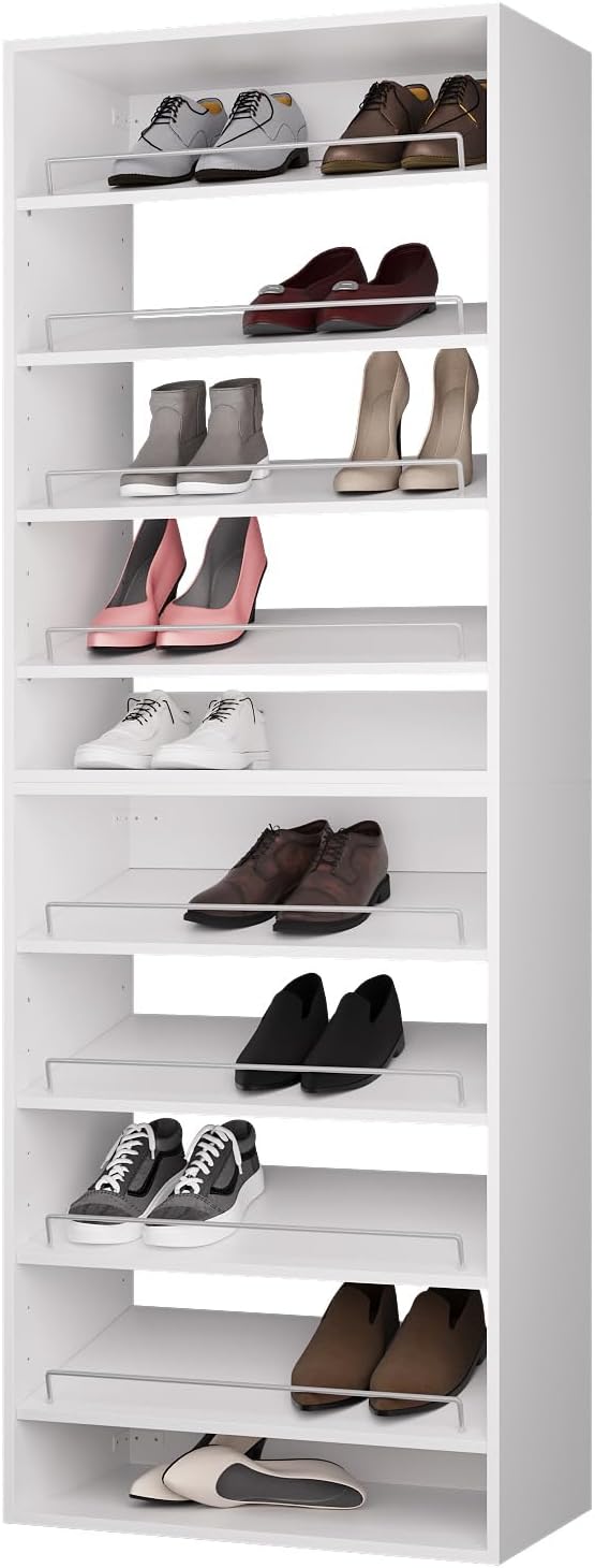 ROOMTEC Modular Closet System, 25.5" Shoe Shelf Closet Tower Wall-Mounted by ROOMTEC