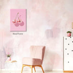 Funky Pink Cherry Poster Retro Disco Ball Canvas Wall Art 24X36 inch Framed - Image 6